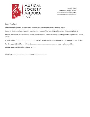 Proxy Vote Form Printable 的图像结果