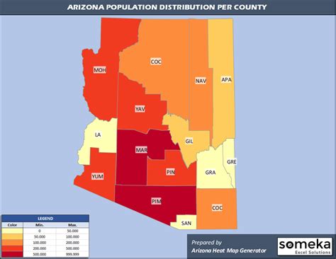 Image result for Arizona County Population Map