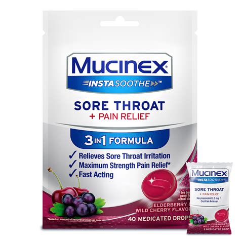 Buy Mucinex Instasoothe Sore Throat , Sore Throat Lozenges, Sore Throat Medicine with ...
