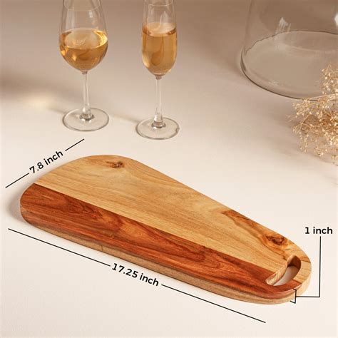 Aurum Crafts | Asymmetric Sheesham Wood Platter cum Cheese Board (Size ...
