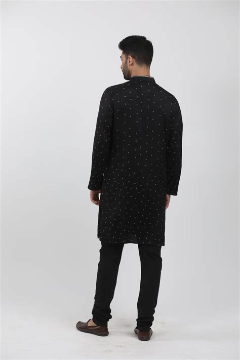 Black Embroidered Kurta Set – krishnamehtas
