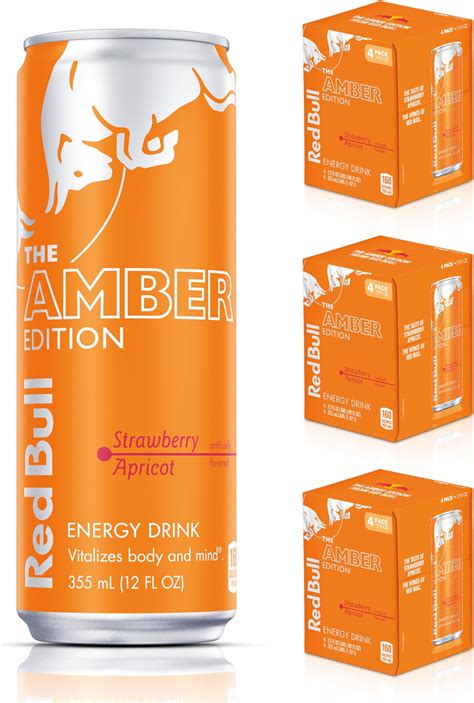 Amazon.com: Red Bull Amber Edition Energy Drink, Strawberry Apricot ...