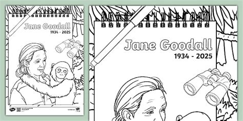 KS1 Jane Goodall Colouring Page