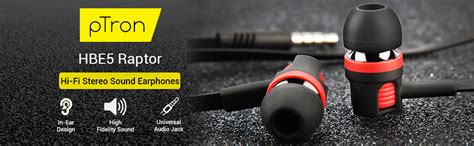 pTron HBE5 Raptor (High Bass Earphones) in-Ear Stereo Wired Headphones ...