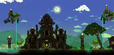 MASSIVE BUILD - Temple Themed Old One's Army Arena : r/TerrariaDesign