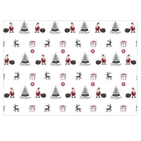 Christmas Gift Wrap Santas White Handmade Gift Company
