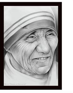 Chaque Decor Black Frame Mother Teresa Texture Paper Art Print ...
