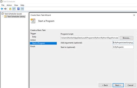 Task Scheduler Run Python Script 的图像结果