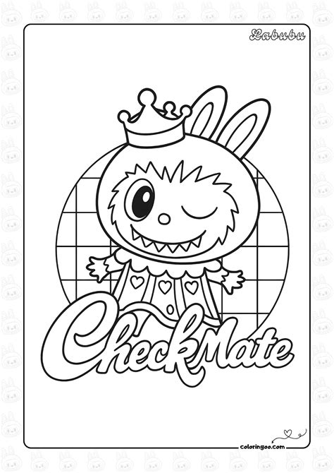 Labubu Checkmate Coloring Page
