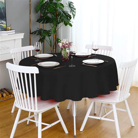 Bxaolu Round Tablecloth - 80 Inch Round Table Cloth for 24 to 48 Inch ...