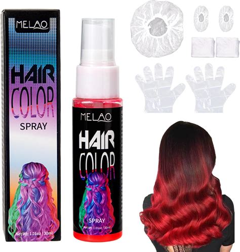 Red Hair Colour Spray Temporary Hair Dye with 4pcs Hair Dyeing Tool Set ...