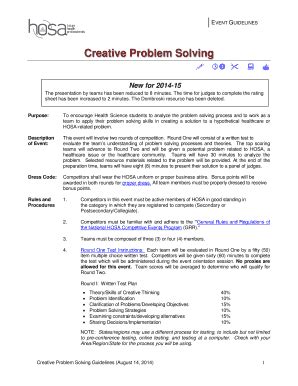Fillable Online hosacanada Creative Problem Solving Teamwork Events ...
