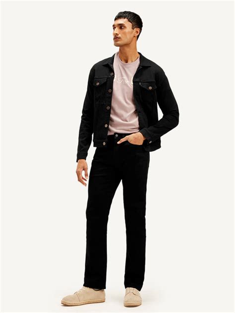 Men's 505 Black Straight Fit Mid Rise Jeans – Levis India Store