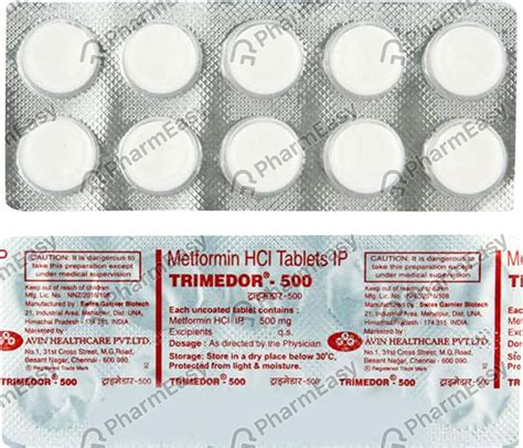 Trimedor Sr 500 MG Tablet (10): Uses, Side Effects, Price & Dosage ...