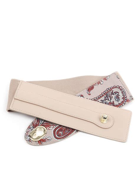 Buy Cream Colored Textured Belt Online. – Odette