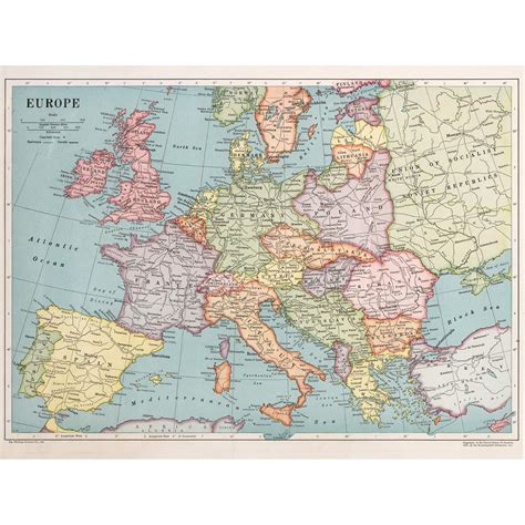 Amazon.co.jp: Map Whitneygraham 1930 Europe Political Extra Large XL ...