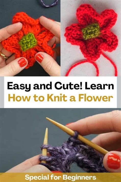 Knit Flower Tutorial 的图像结果