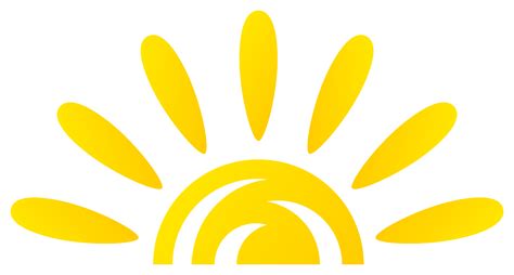 Sun icon in bright yellow color. PNG with transparent background ...