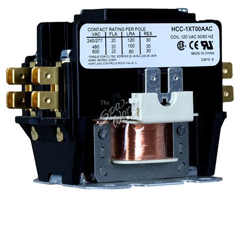 SINGLE POLE CONTACTOR 20 AMP RATED 120 VAC COIL | The Spa Works