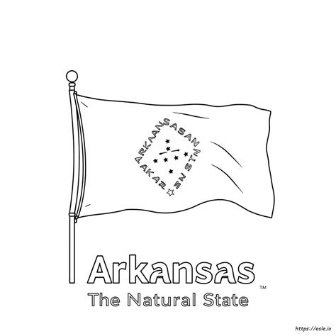 Arkansas State Flag Coloring Page