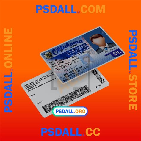 Oklahoma Driver License PSD Template V1 - psdall.org