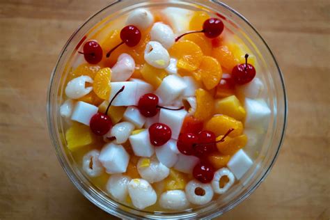 Fruit Cocktail with Almond Jelly - Amy Le's Kitchen