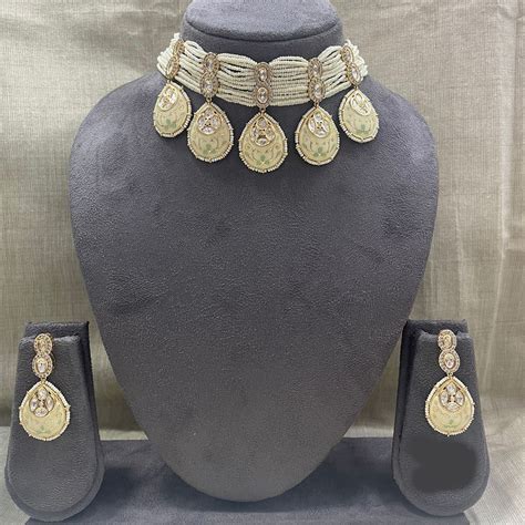 Jyoti Arts Gold Plated Kundan Choker Necklace Set – JewelEMarket