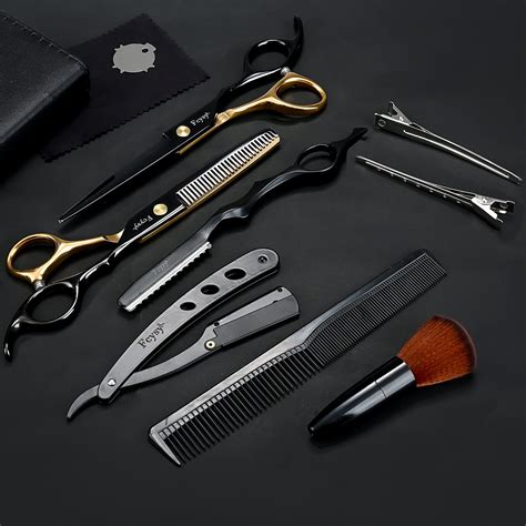 Amazon.com : Barber Hair Cutting Scissors Set, Fozirut Professional ...