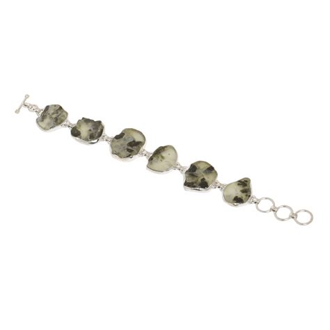 Prehnite Bracelet In Sterling Silver - Nirwaana
