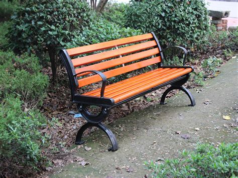 （今日9.9折）户外塑木不锈钢公园椅室外防腐木长条椅铁艺椅子双人小区成品坐凳—公共椅