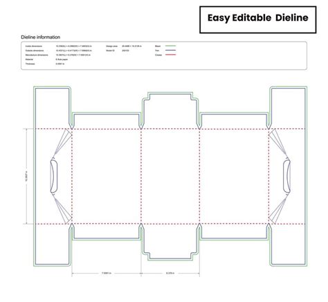 Box die line templatepackaging dielineprintable product packaging ...