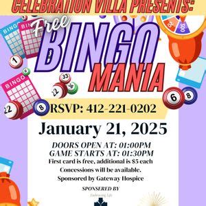 Free Bingo Mania sponsored by Gateway Hospice, 3275 Washington Pike ...