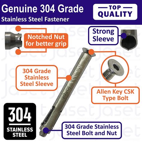 304 Grade Stainless Steel Anchor Fastener – Expansion Type – 8mm Bolt ...