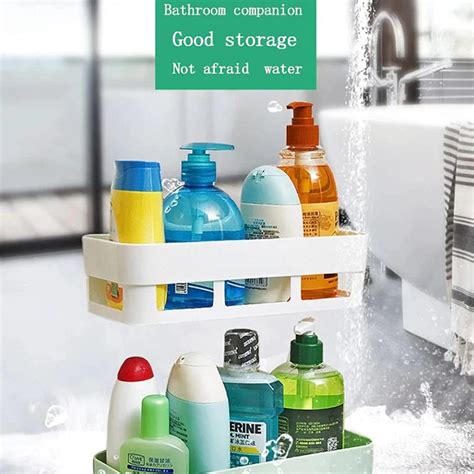 4029A 2PCS PLASTIC SHOWER CORNER CADDY BASKET SHELF RACK WITH STICKER ...