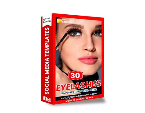 Digital Media Calendar: Professional Canva Templates for Eyelashes Shop ...