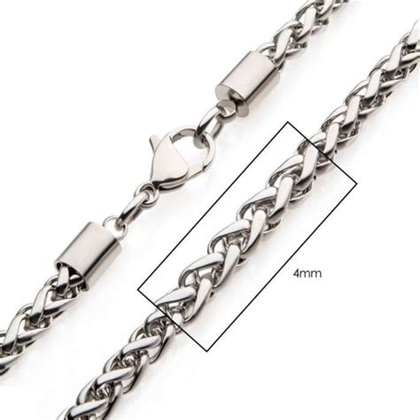 Buy Silver Tone Stainless Steel 4mm Wheat Chain - Inox Jewelry India ...