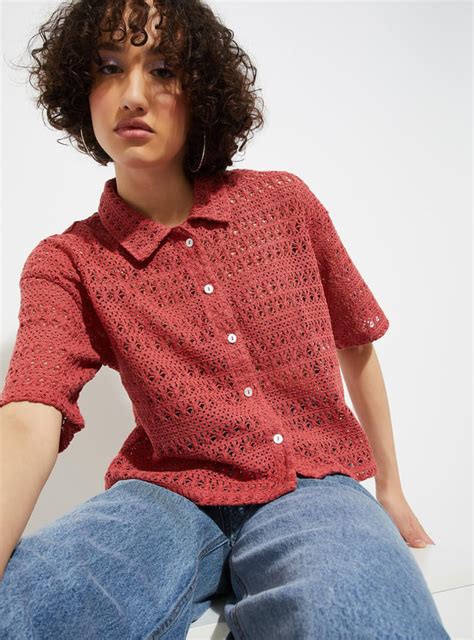 Buy URB_N Women Crochet Knit Shirt Online at just Rs. 999.0 ...