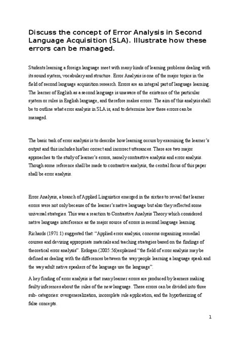 Image result for Error Analysis Language