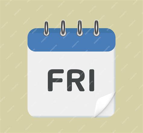 금요일 달력 금요일 날짜를 가진 잎 달력 | 프리미엄 벡터