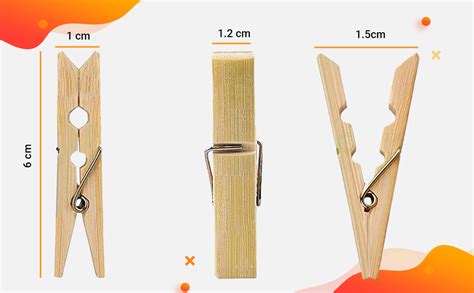 Vyaso™ Natural Bamboo Heavy Duty Cloth Clips Wooden Multipurpose Peg ...