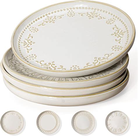 Amazon.com | Artena Salad Plates Set Of 4, 8.5 Inch Embossed Appetizer ...