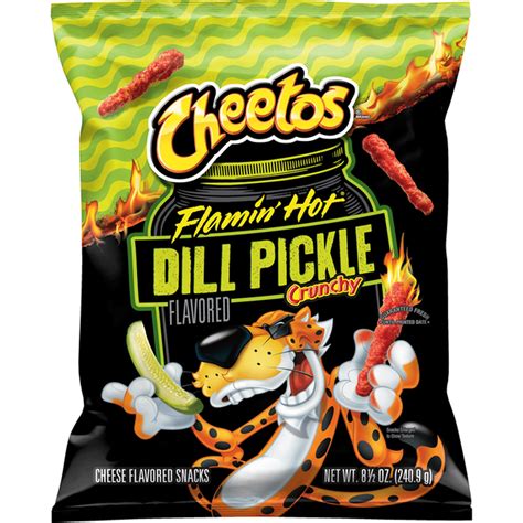 Cheetos Crunchy Cheese Flavored Snacks Flamin' Hot Dill Pickle (8.5 oz ...