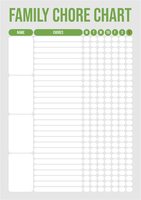 Family Chore Charts - 10 Free PDF Printables | Printablee