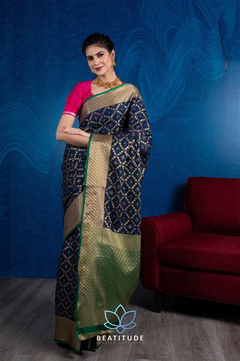 Blue Woven Patola Blended Silk Saree – Beatitude