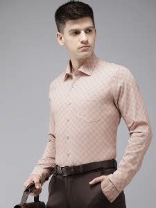 VAN HEUSEN Men Printed Formal Orange Shirt - Buy VAN HEUSEN Men Printed ...