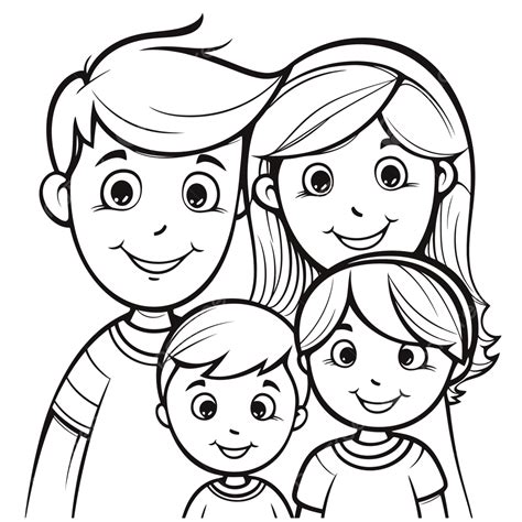 Family Coloring Pages Outline Sketch Drawing Vector, Wing Drawing, Ring ...
