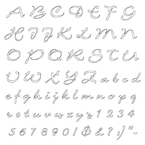 Alphabet Stencils Calligraphy Letters - 10 Free PDF Printables | Printablee
