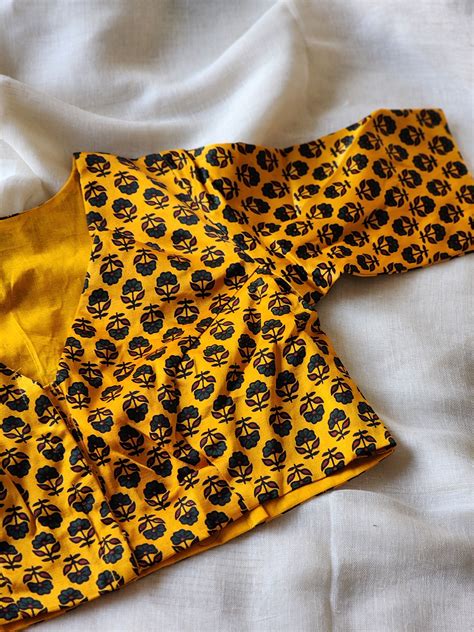 Yellow modal silk blouse – Loom Baagh