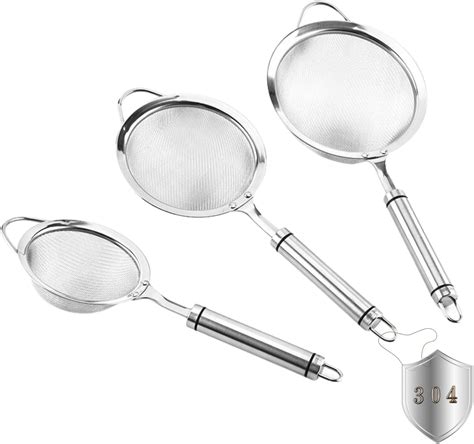 Amazon.com: Fine Mesh Strainer - Set of 3, Stainless Steel Strainers ...
