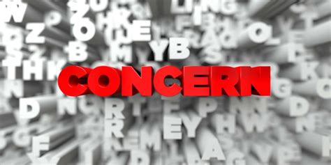 CONCERN – 3D stock image of Red text on white background